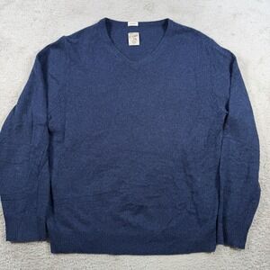 Article 365 Sweater Mens Navy 100% Cashmere V-Neck Pullover Soft Lightweight